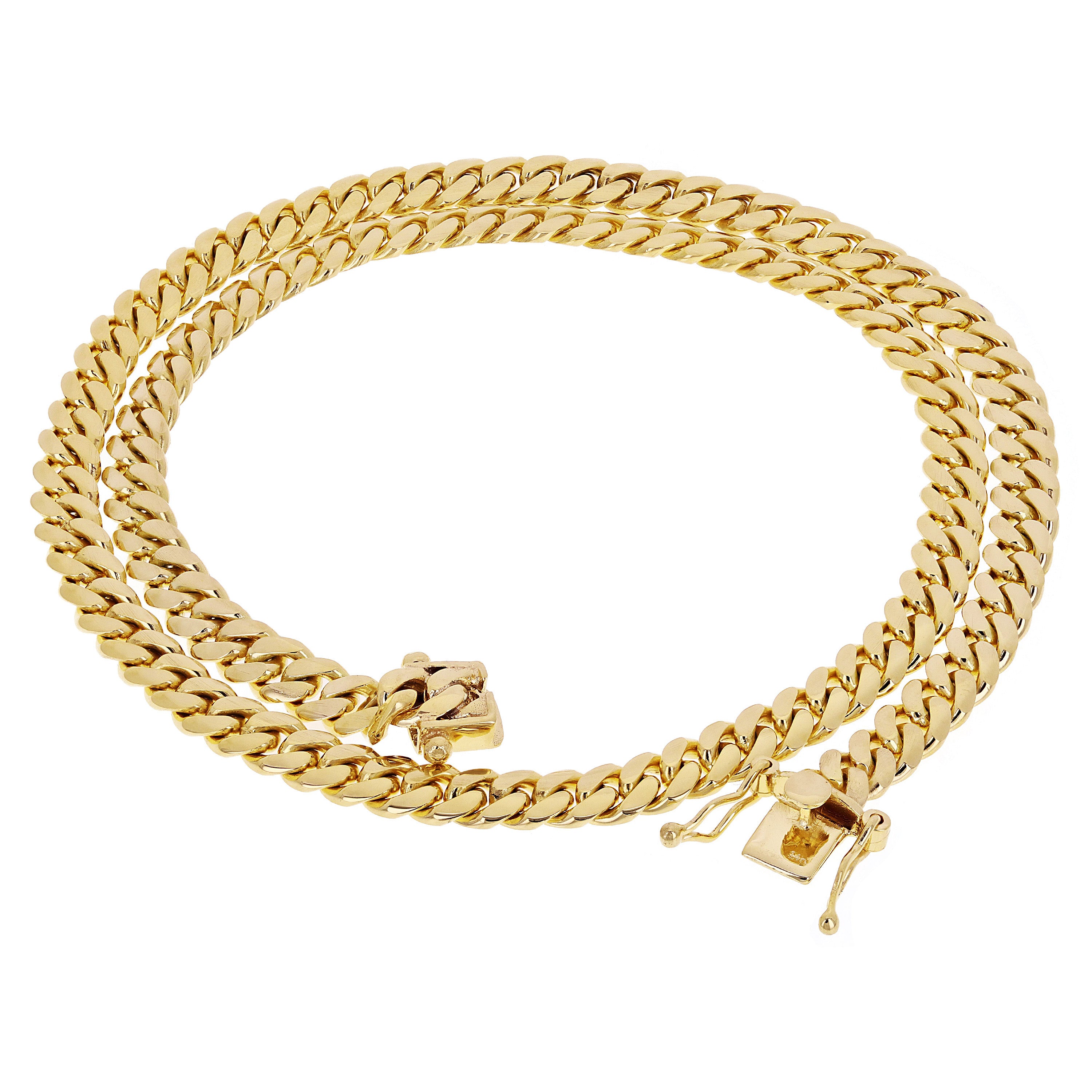 14k Yellow Gold Solid Miami Cuban Chain Necklace 24" 6.7mm 81.6 grams Questions & Answers