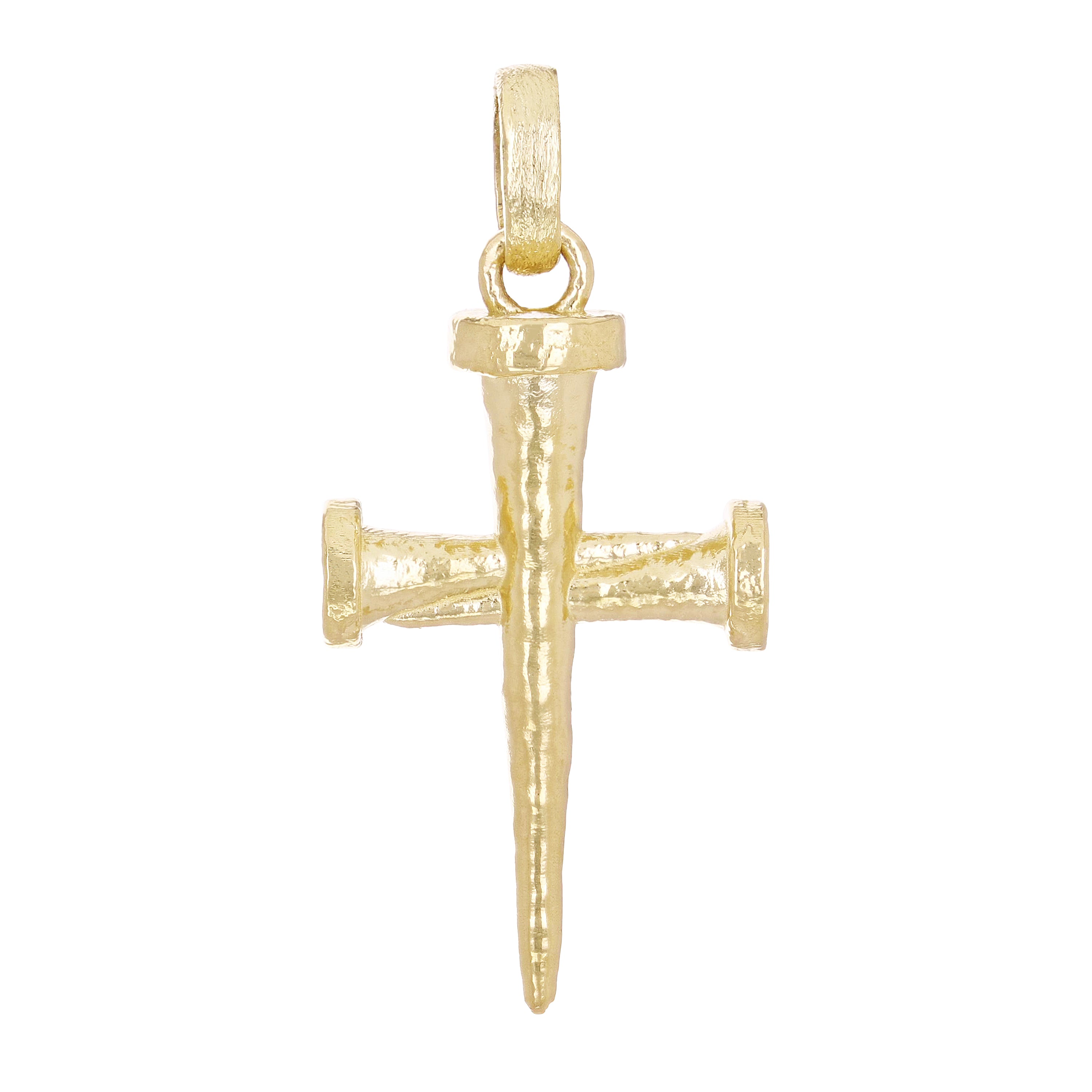 10k Yellow Gold Solid Nail Cross Charm Pendant 1.8" 11.5 grams Questions & Answers