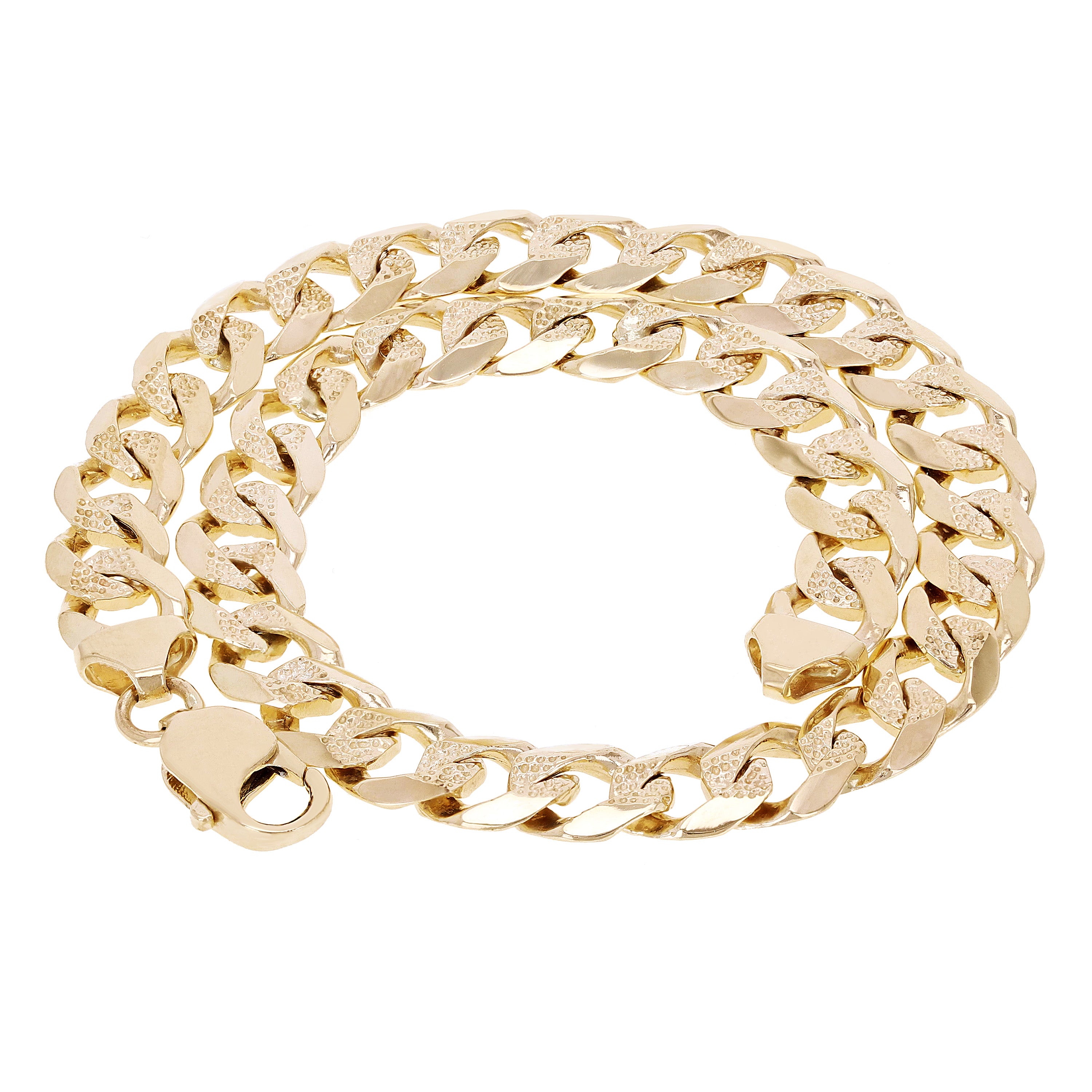 10k Yellow Gold Solid Pave Curb Cuban Link Chain Necklace 20" - 30" 9.3mm Questions & Answers