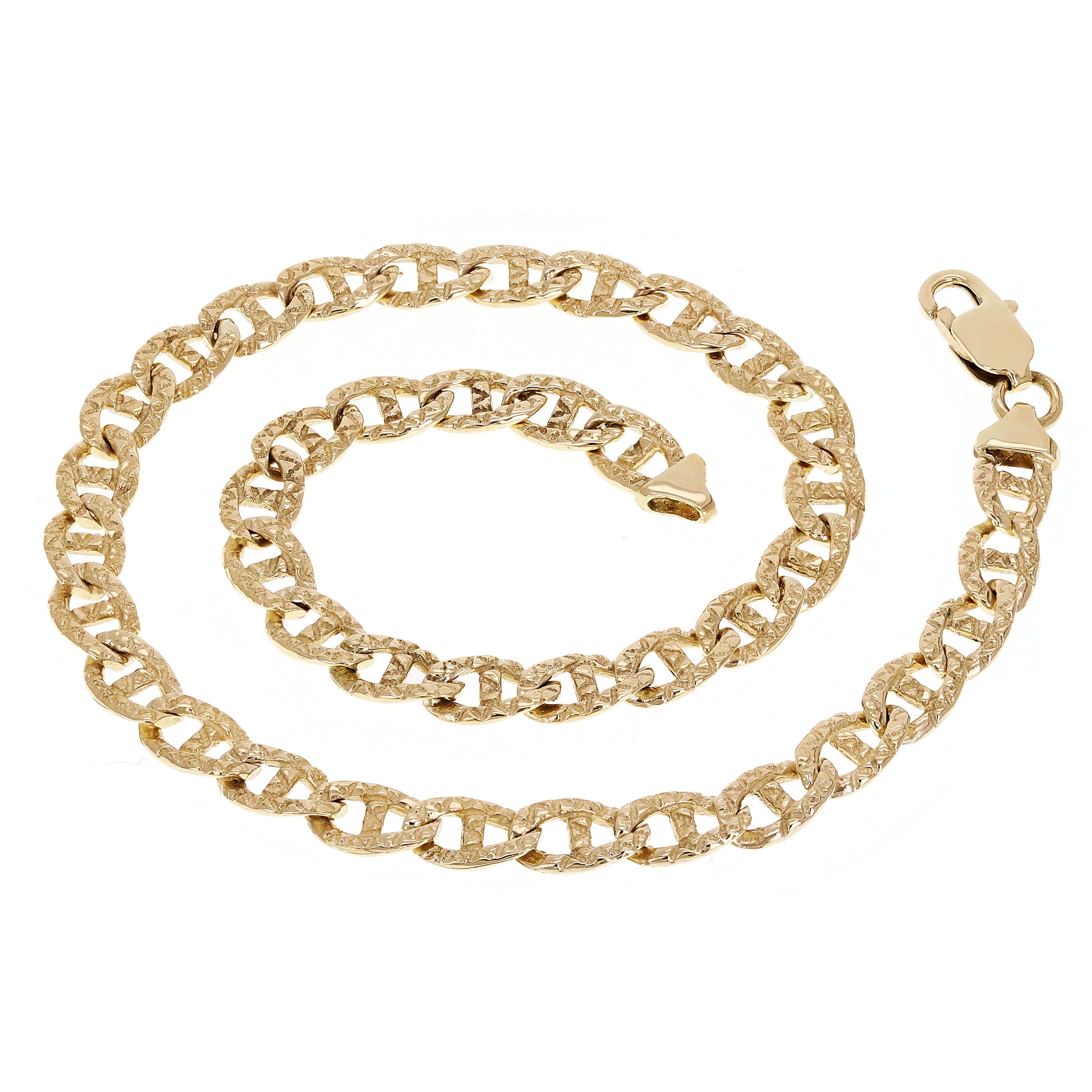 10k Yellow Gold Nugget Gucci Mariner Link Chain Necklace 20" 7.3mm 37.2 grams Questions & Answers