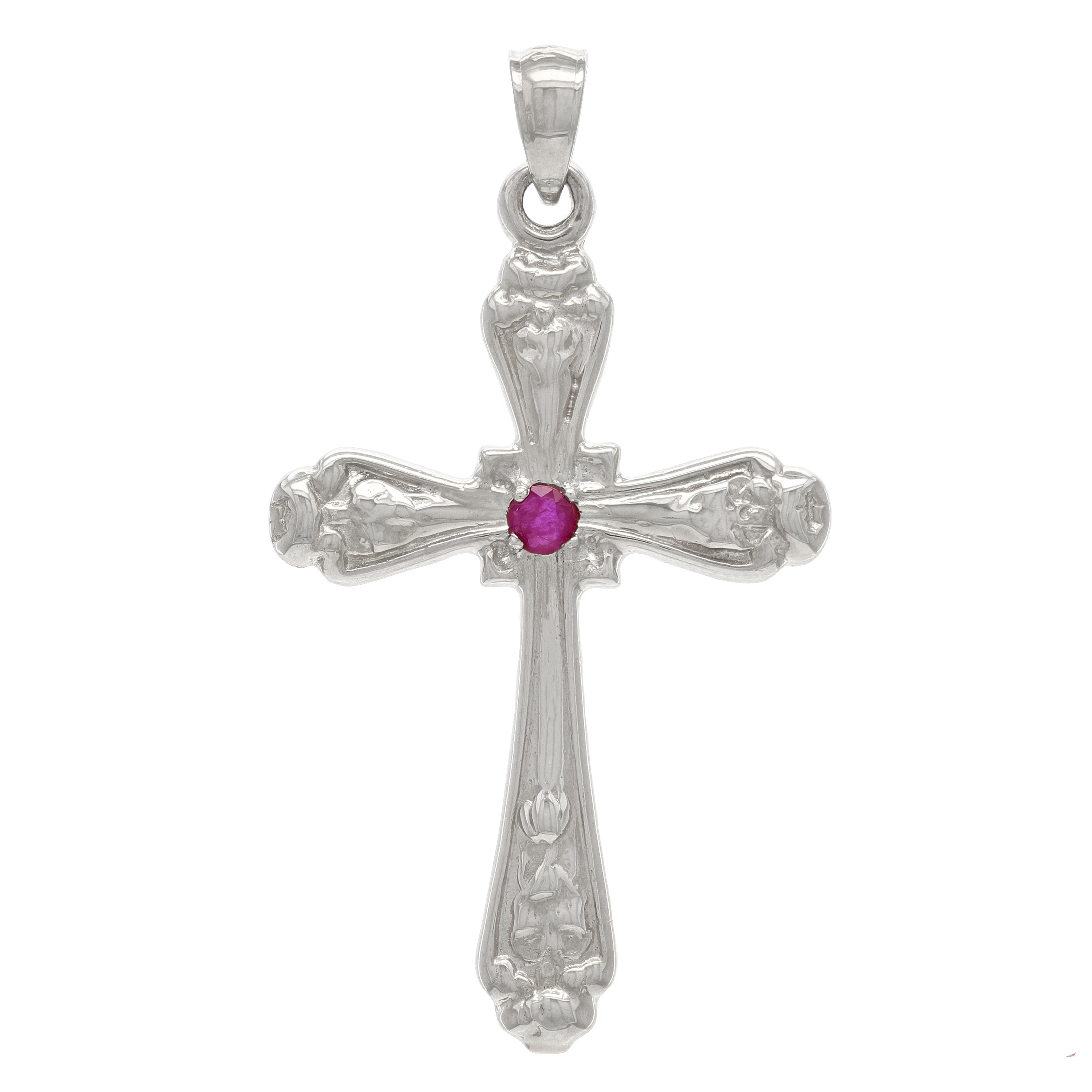 14k Yellow Gold Ruby Gemstone Religious Cross Charm Pendant 5.4 grams Questions & Answers