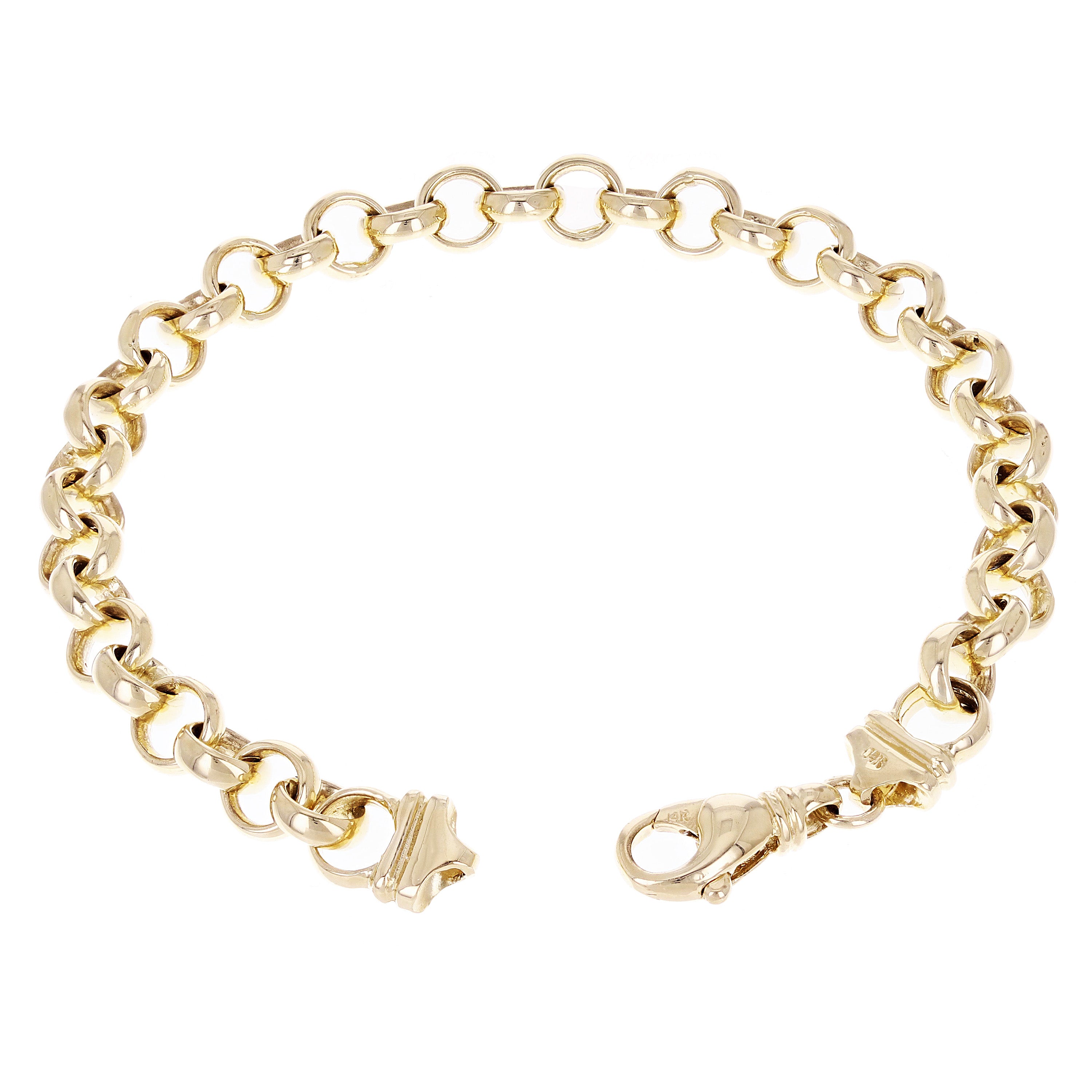 10k Yellow Gold Solid Handmade Rolo Bracelet Link Chain 8mm Various Lengths Questions & Answers
