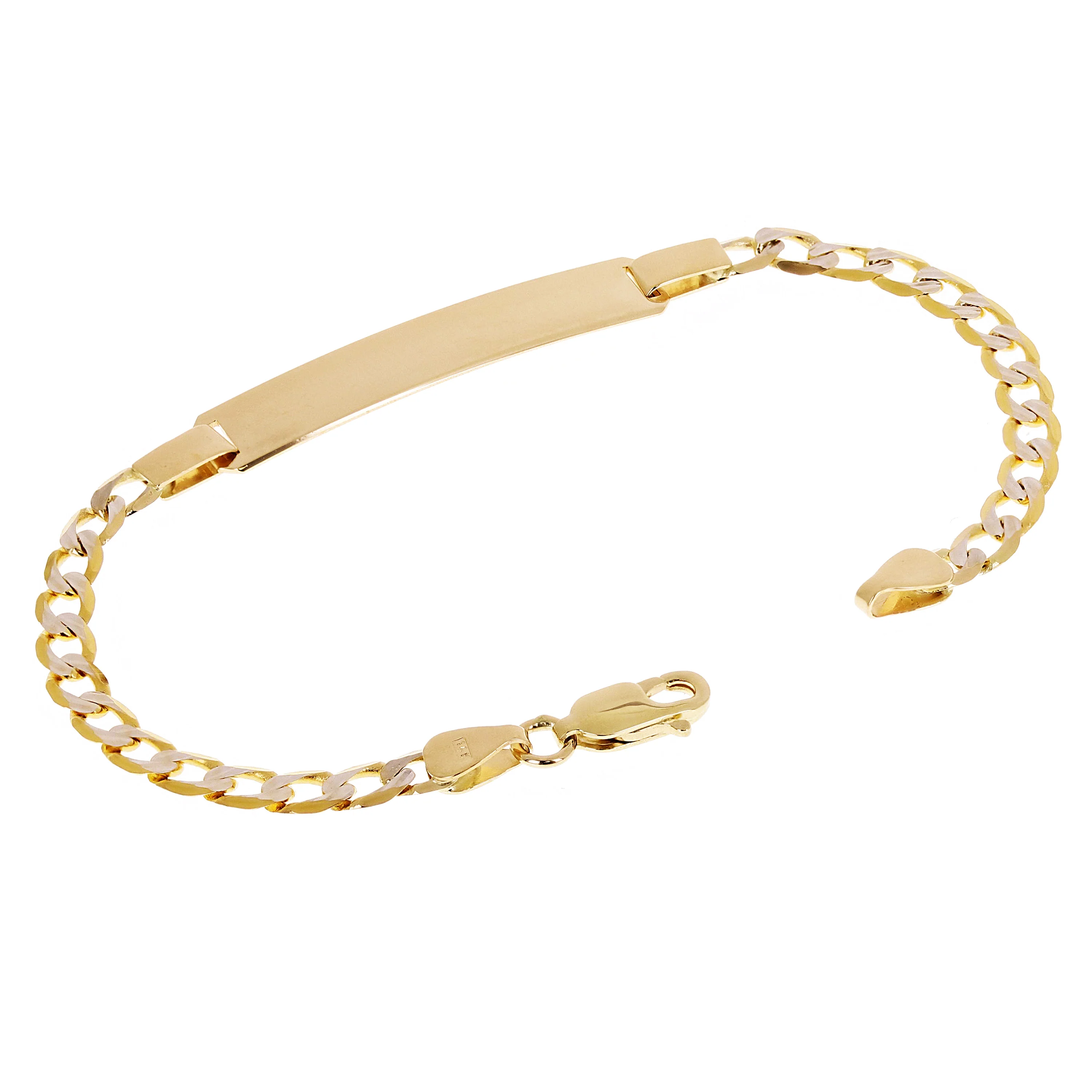 Italian 14k Two Tone Gold Engravable Baby Kids Cuban ID Bracelet 6.25" 4.4 grams Questions & Answers